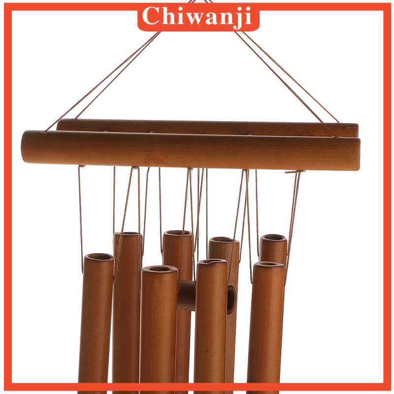 [CHIWANJI]Deep Relaxing 8 Tubes Bamboo Raft Chapel Bells Windmill Wind Chimes Decor