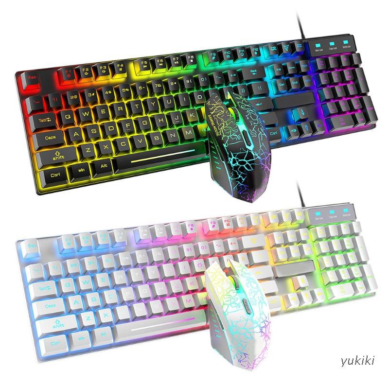 Combo Bàn Phím + Chuột Gaming Kaki. T6, Led Cầu Vồng | BigBuy360 - bigbuy360.vn
