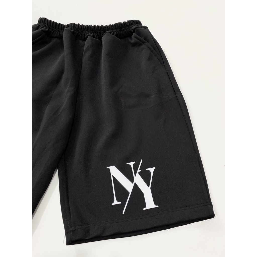 QUẦN Short NY New York MLB Nam Nữ, chất vải Poly 2 da, quần đùi thun thể thao, cộc ngắn form rộng unisex kkimshop