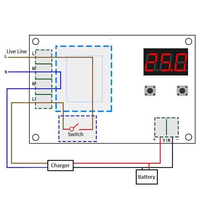 BLK Mạch Bảo Vệ Sạc Acquy 12V M602 (Led Hiển Thị)