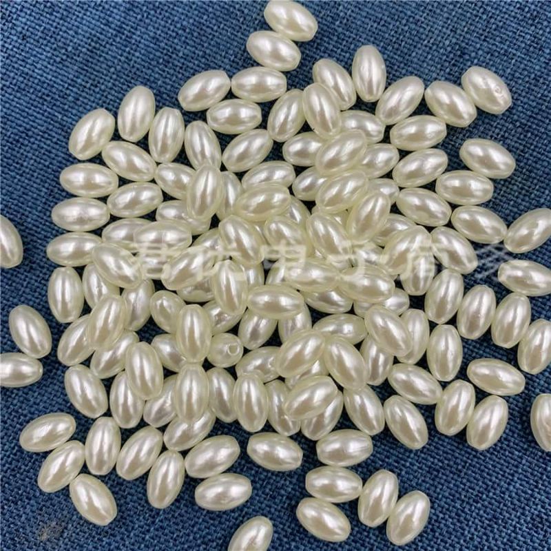 50g hạt gạo size 4×8, 6×10, 8×12, 6×12 Màu trắng, màu kem, nguyên liệu làm trâm cài tóc cổ trang, nguyên liệu diy