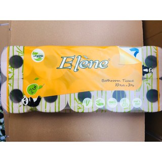 Giấy Vệ Sinh ELENE Than Tre Tự Nhiên Không Tẩy Trắng 10 Cuộn Có Lõi Hàng Cao Cấp