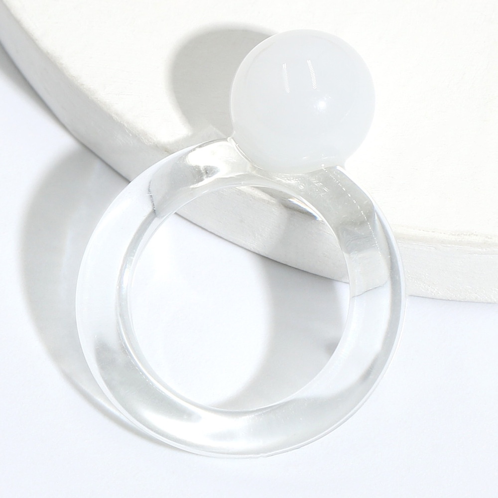 Nhẫn Resin Pha Lê Trong Suốt Hình Cầu Phong Cách Nhật Hàn Dễ Thương Thời Trang Cho Nữ