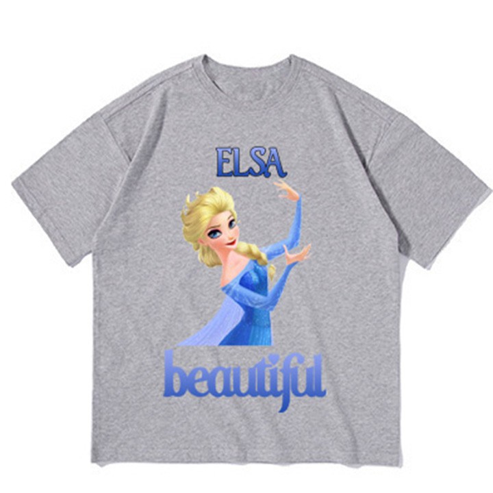 Áo thun bé gái form rộng in hình ELSA BEAUTIFUL - ATBG27