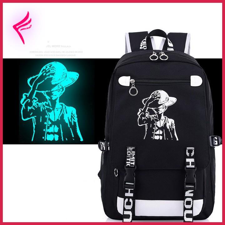 Balo one piece đảo hải tặc nam nữ đựng laptop hộp bút bóp vở viết đi học tiện dụng phong cách Hàn Quốc anim