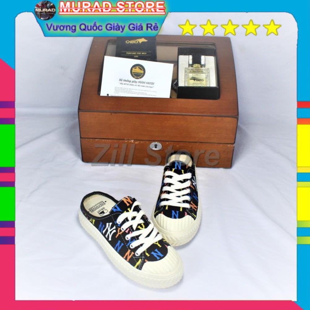 sục đạp gót ny đen thêu hoa tiết màu hang vip