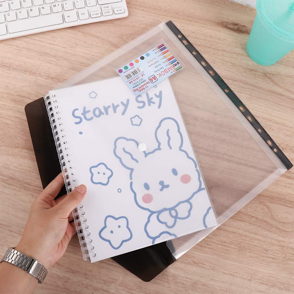 ELEGANT Túi Đựng Tài Liệu Trong Suốt Cỡ A4 Có Khóa Kéo Tiện Dụng Giá Đỡ