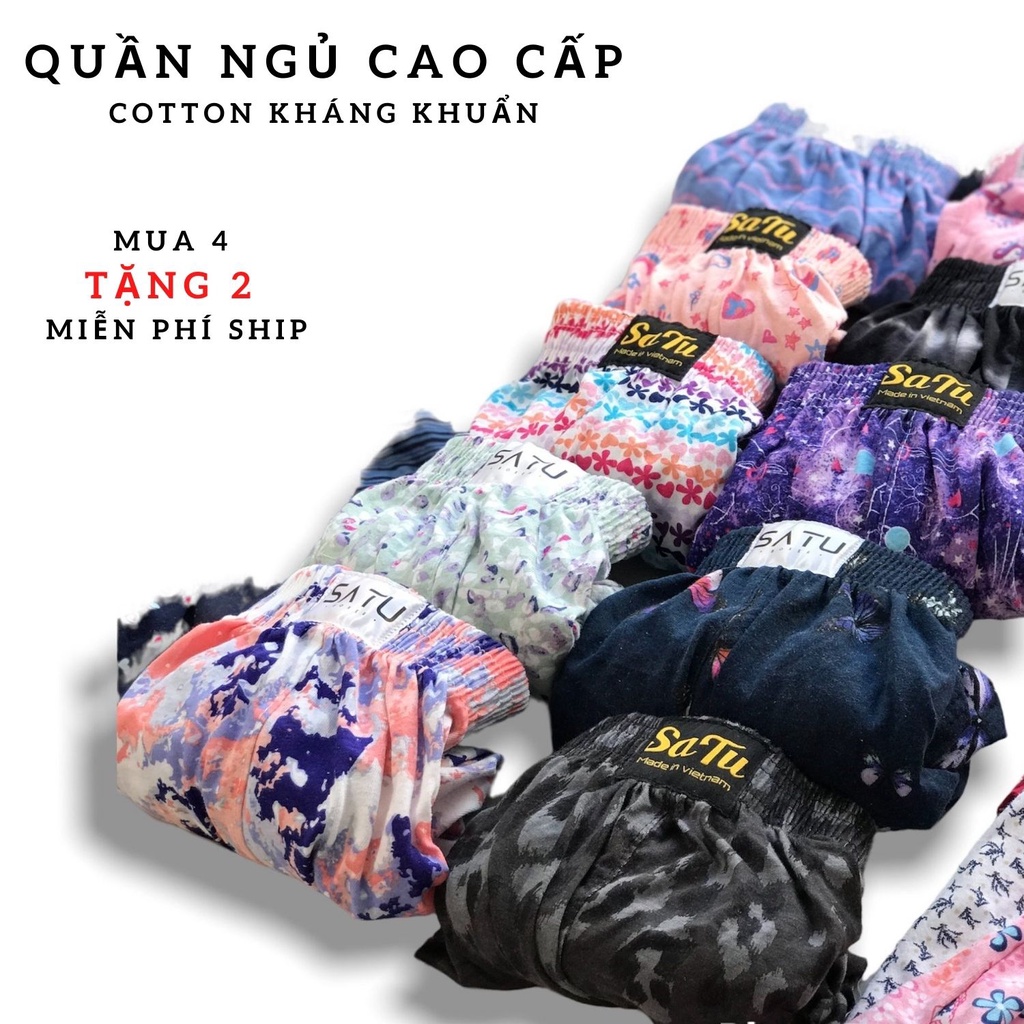 Quần Ngu Nam Nữ Mặc Nhà Tắm Biển Quần Ngủ SATU Vải Thun Cotton Co Giãn Thoải Mái Thoáng Mát