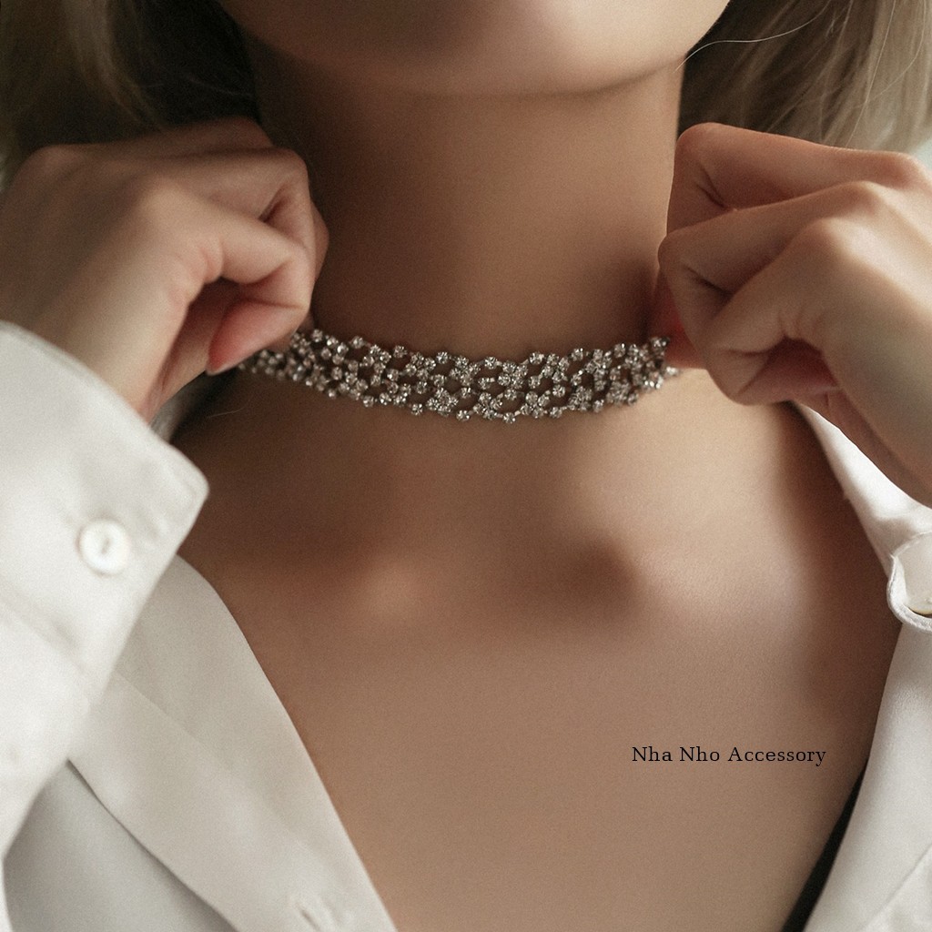 Vòng Cổ Choker Đá Bản Ngang Cut Out Độc Đáo NHÀ NHỎ 495