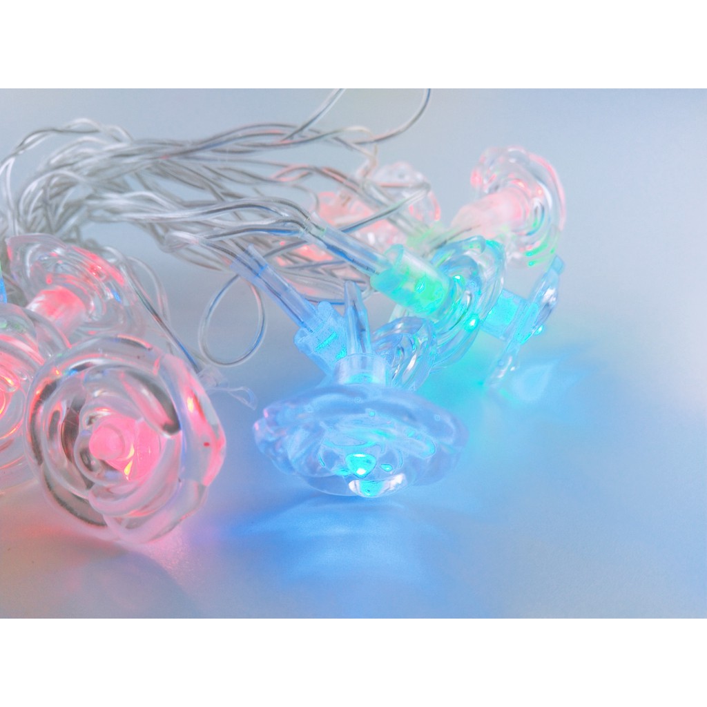 Led chớp kiểu bông hồng trang trí tết 3m , 20 bông cực xinh