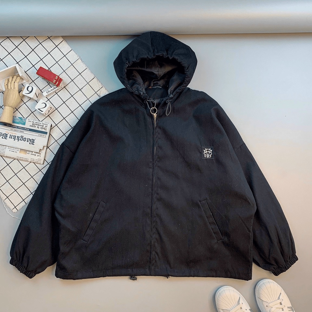 (MẪU MỚI) Áo Khoác nữ  thêu họa tiết quỷ nhỏ xinh chất liệu da lộn cao cấp có bốn màu HHP