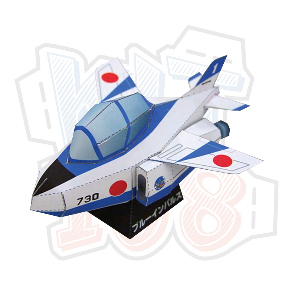 Mô hình giấy máy bay quân sự mini SD Blue Impulse Kawasaki T-4