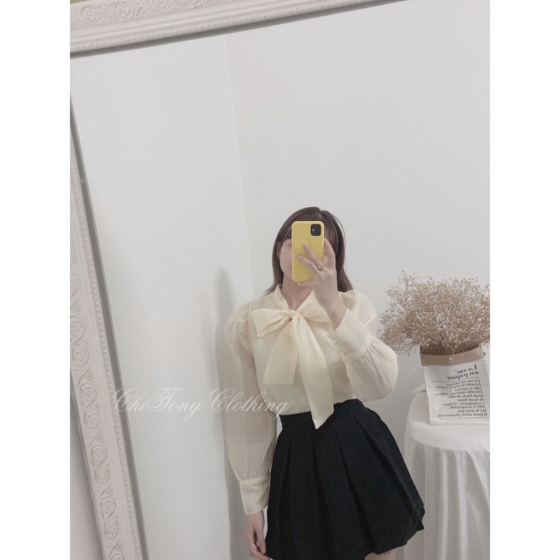 🍀 ÁO SƠ MI NƠ CỔ TIỂU THƠ🌿ẢNH THẬT BÊN E CHỤP 100%