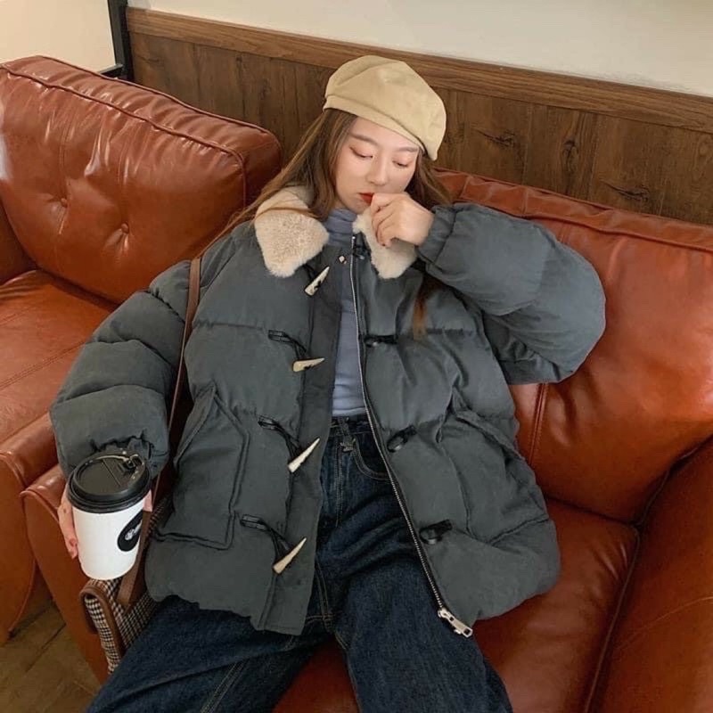 áo phao pha nỉ nhung ulzzang