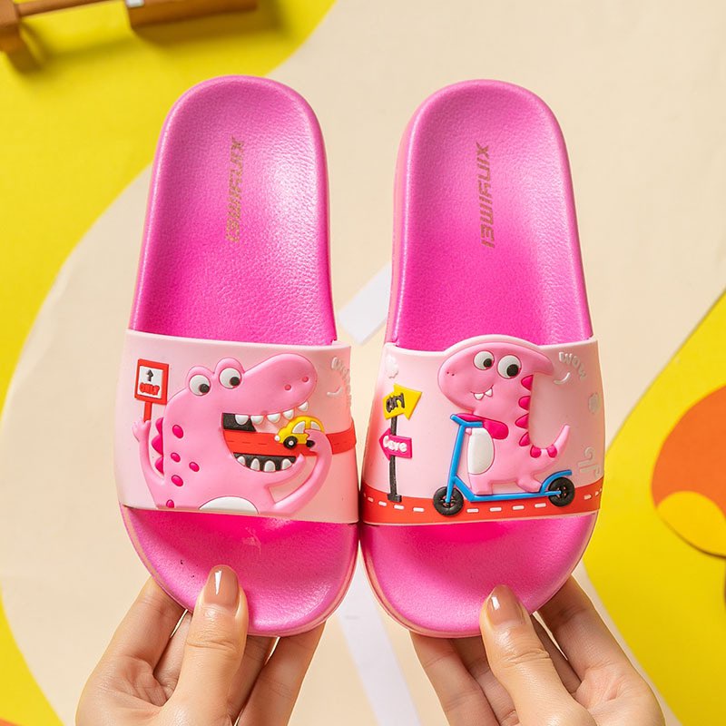 Dép Bé Gái Dép Khủng Long Hồng cho Bé Gái