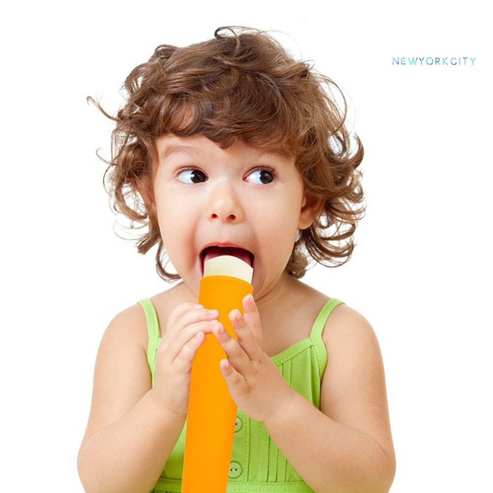 Khuôn Làm Kem Que Bằng Silicon DIY Có Nắp Đậy Tiện Dụng