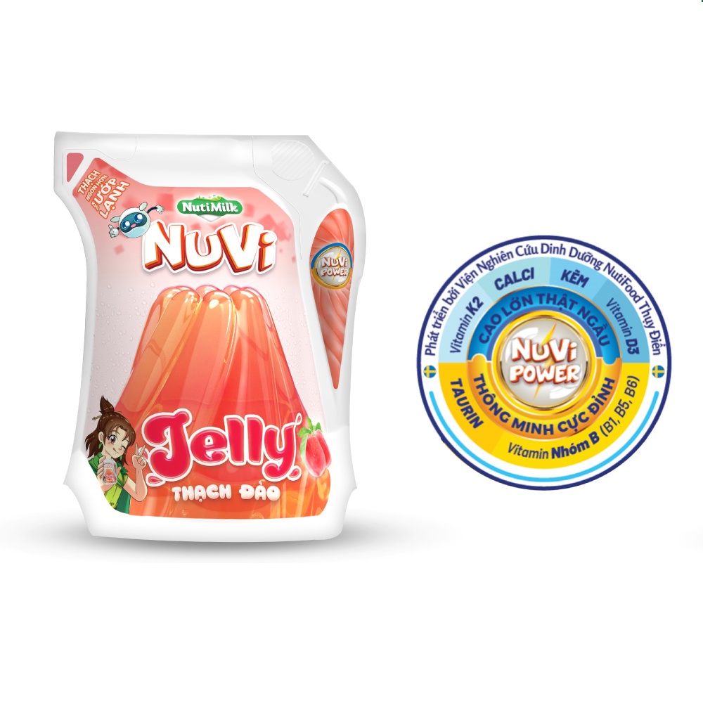 Nuvi Jelly Thạch Đào/ Thạch Nho/ Thạch Lúa Mạch NuVi Power túi 110ml - Thương Hiệu NUTIFOOD - TACAPU