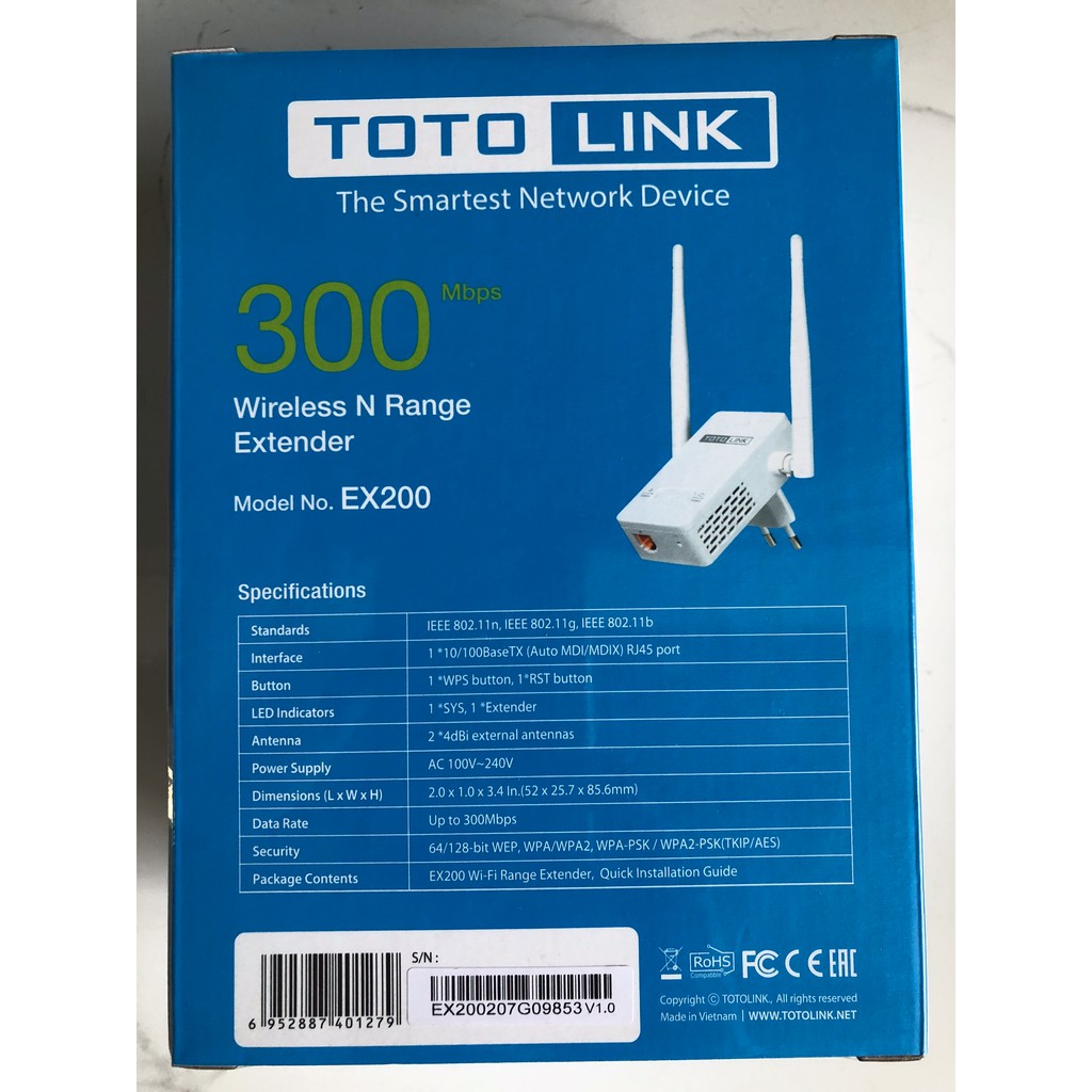 Totolink EX200 - Bộ mở rộng sóng wifi chuẩn N - hàng chính hãng