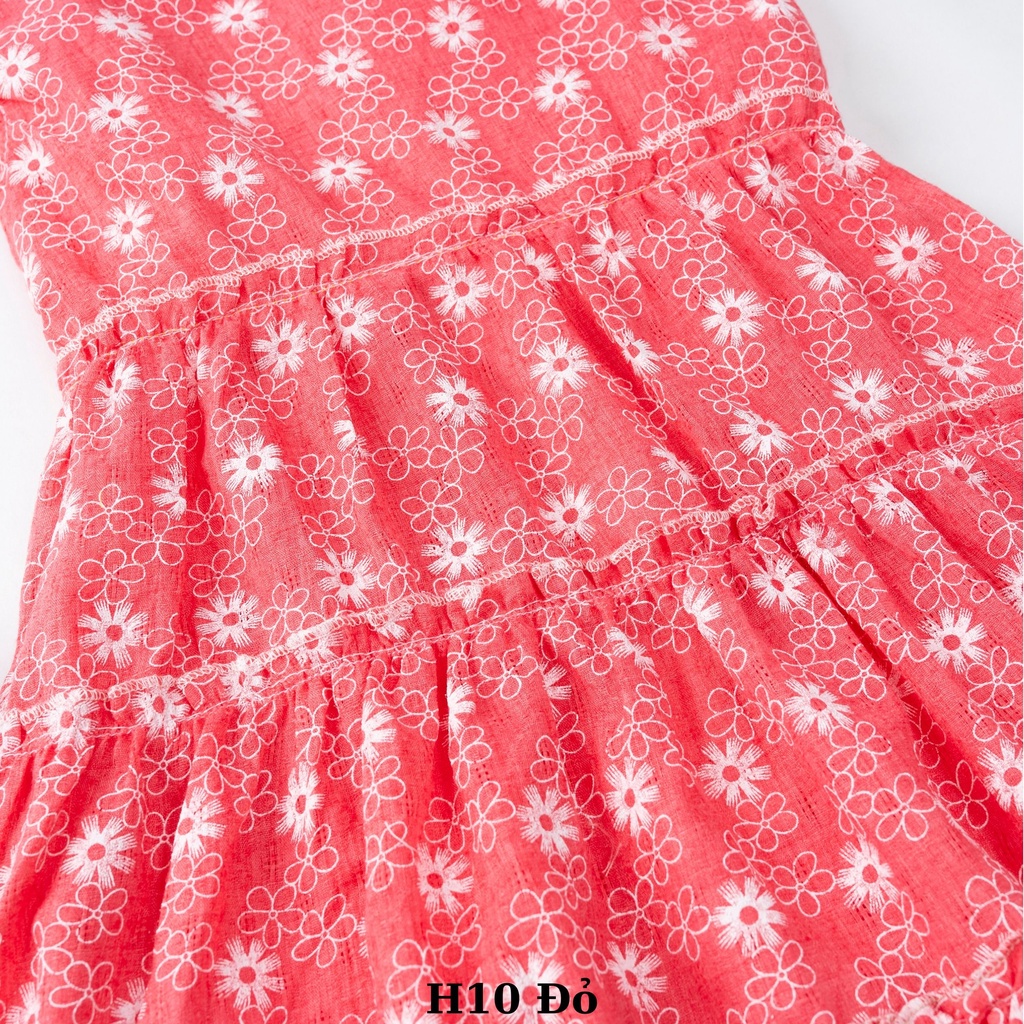 Váy bé gái hoa nhí H10 tay cánh tiên size đại từ 12-43kg chất đũi cao cấp