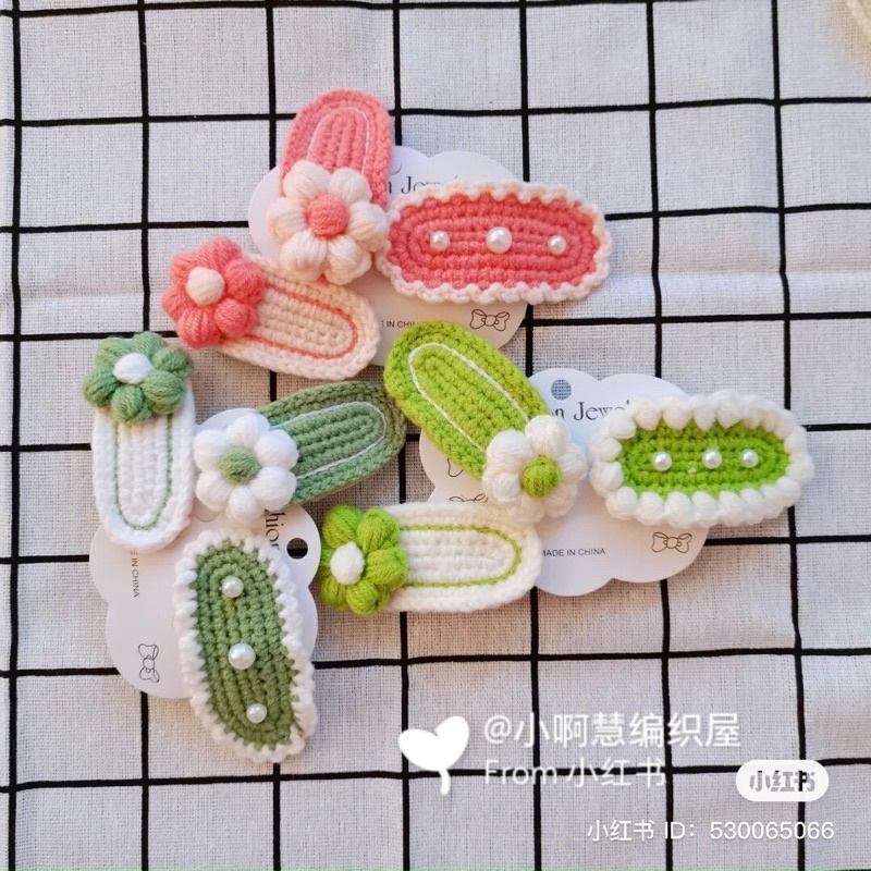 Kẹp tóc len handmade