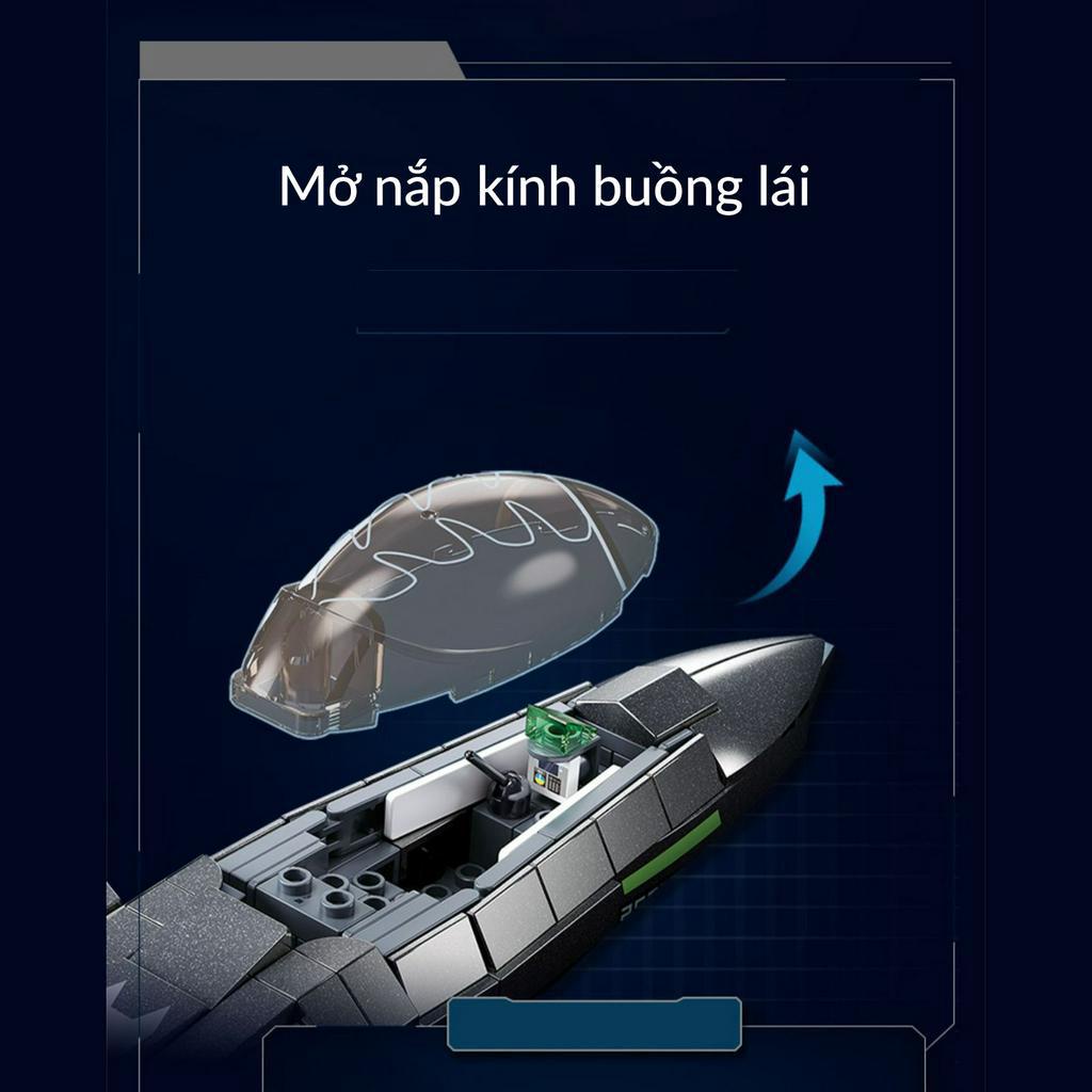 Đồ chơi Lắp ráp máy bay J-20, Sluban 1187 Air-craft Fighter, Xếp hình thông minh, Mô hình tiêm kích