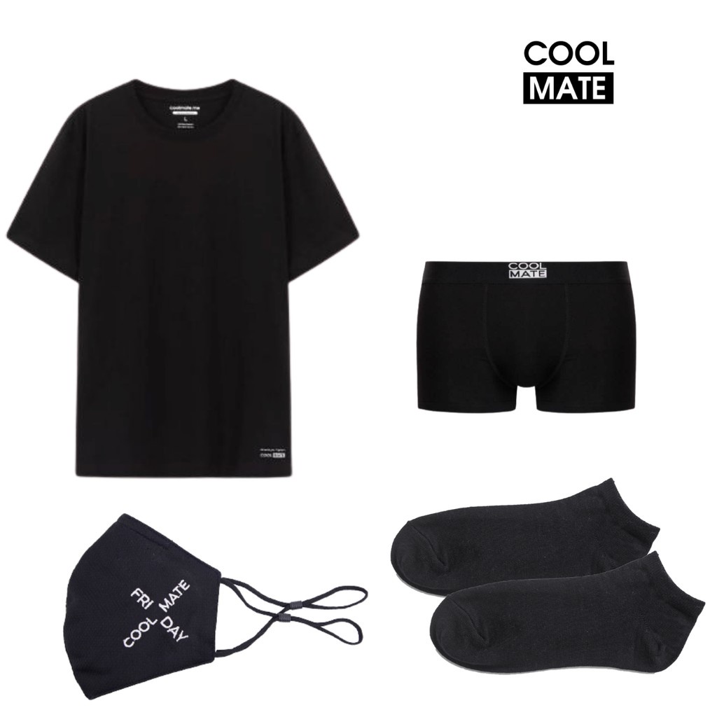 Wow Box - Box dùng thử áo thun, quần sịp, tất ngắn và khẩu trang cho nam giới thương hiệu Coolmate - Hàng mới về