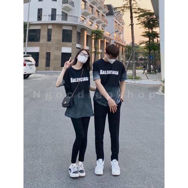 Áo Thun Loang Đen Unisex Phông Form Rộng Ngắn Tay In Hình Cá Tính Nam Nữ Ulzzang HOT