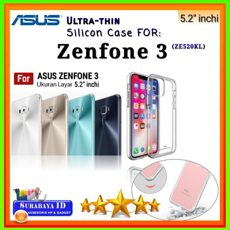 Ốp Lưng Silicon Siêu Mỏng Cho Asus Zenfone 3 ZE552KL (5.5 Inch) | Ốp Điện Thoại Trong Suốt Cho Zenfone 3 ZE520KL (5.2 Inch)