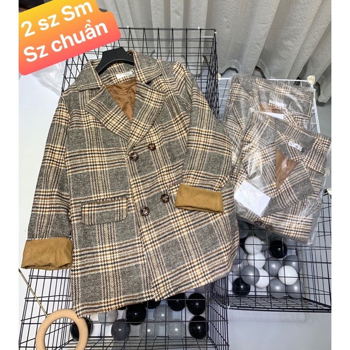 Khoác dạ kẻ ❤️Dạ nhung tay lật ❤️Khoác dạ cổ véc phù hợp đi chơi đi làm đi tiệc | BigBuy360 - bigbuy360.vn