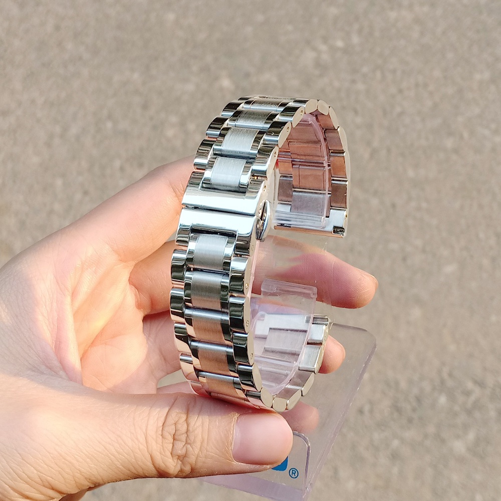 [FULL SIZE] Dây đồng hồ kim loại KHÓA BƯỚM thép đúc, có kèm tai ôm chắc chắn, không gỉ cực đẹp