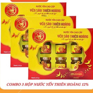Combo 3 hộp Nước Yến sào Nguyên Chất Thiên Hoàng Có Đường 12%