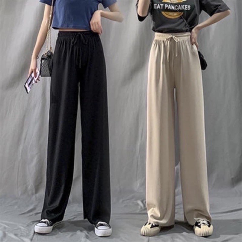 Quần ống rộng culottes vải tăm 92cm