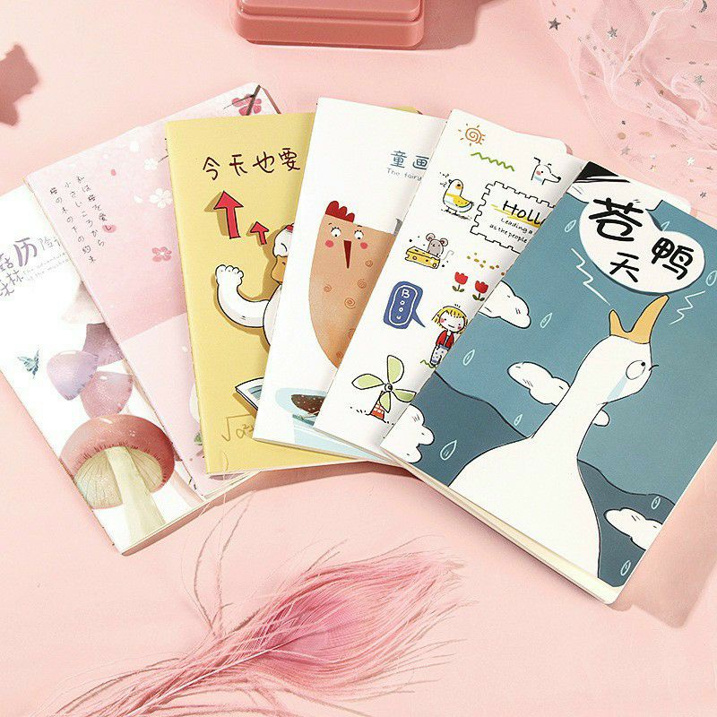 Sét 4 Quyển vở Kẻ Ngang A5, Phong cách hàn quốc, 30 trang giấy viết, nhiều mẫu
