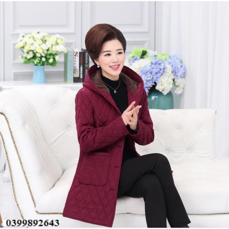 Áo phao lót lông dày đẹp - thiết kế đơn giản cho tuổi trung niên