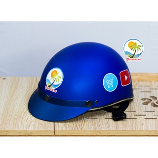 Mũ bảo hiểm thời trang cao cấp nửa đầu Haly màu cam / xanh  của Memories.vn - Nón quà tặng, An Toàn, Chất lượng, giá rẻ