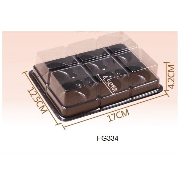 10 hộp nhựa đựng 6 bánh trung thu tròn FG332 FG334 FG335