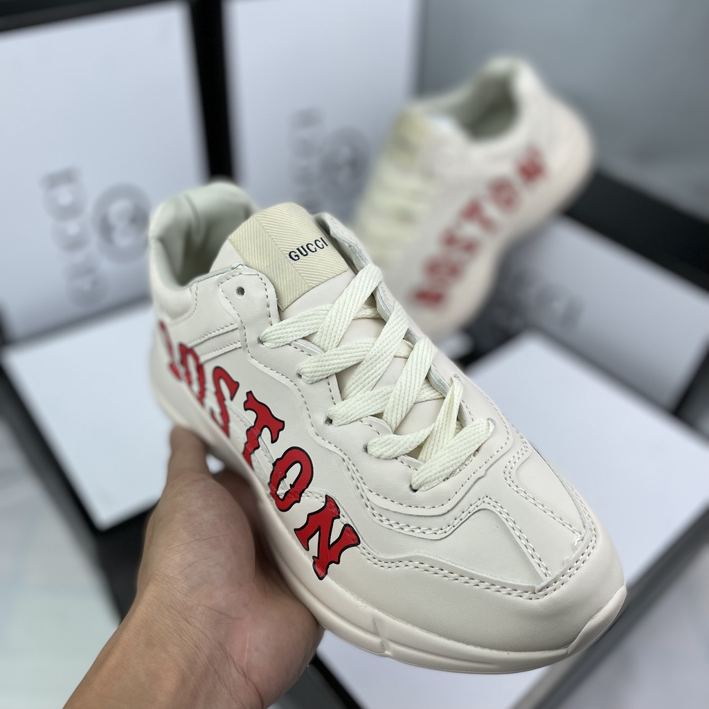 Giày thể thao Sneaker nam nữ, GC Boston phối kem Hot Trend 2021, Full Box tặng vớ, bảo hành 6 tháng