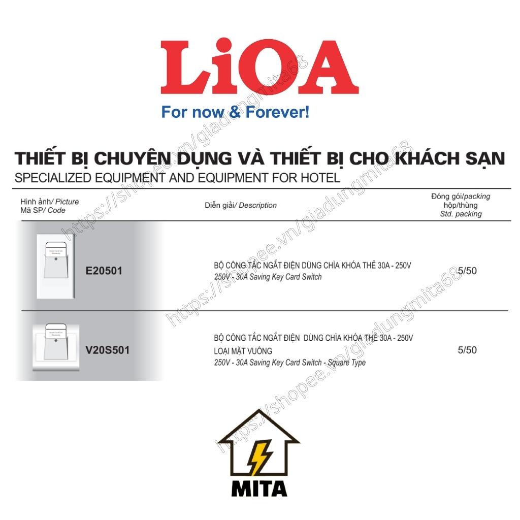 Bộ công tắc ngắt điện LiOA loại dùng chìa khóa thẻ 30A 250V - MITA