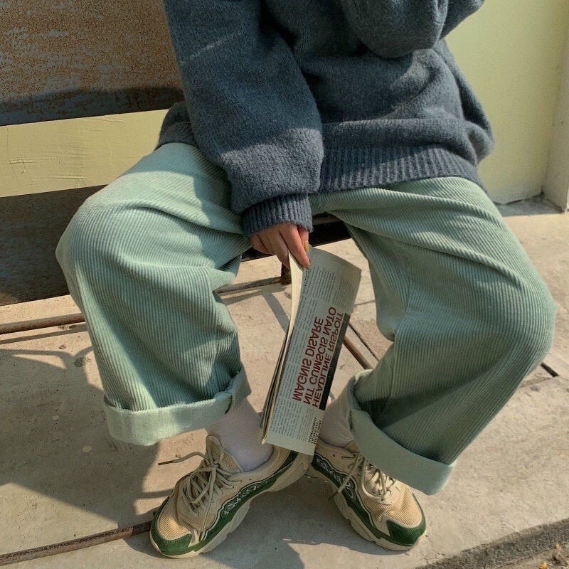 Quần nhung tăm ống rộng