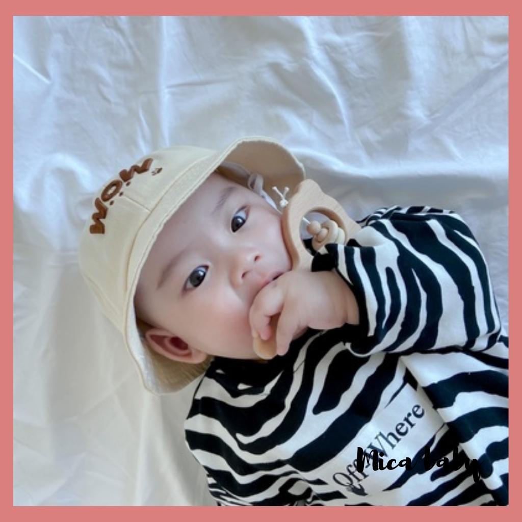 Mũ bucket tai bèo họa tiết chữ dễ thương cho bé MH134 Mica Baby