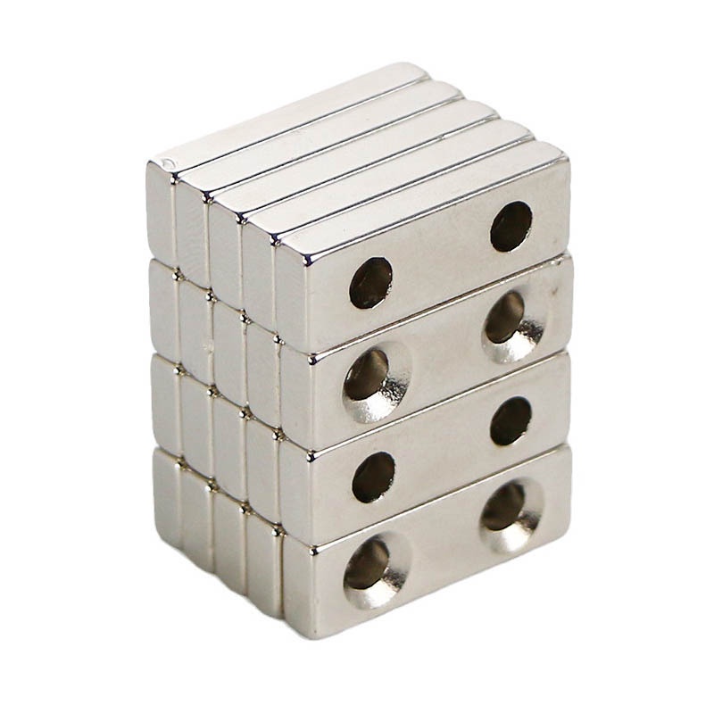 Nam châm chữ nhật 30x10x5mm 2 lỗ vát
