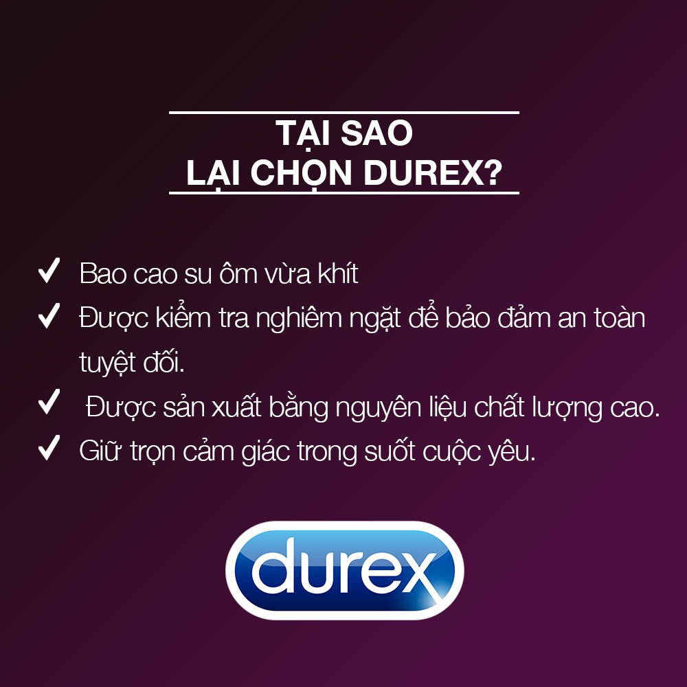 Bao cao su Durex sensation 3 bao siêu kích thích và lôi cuốn size52mm