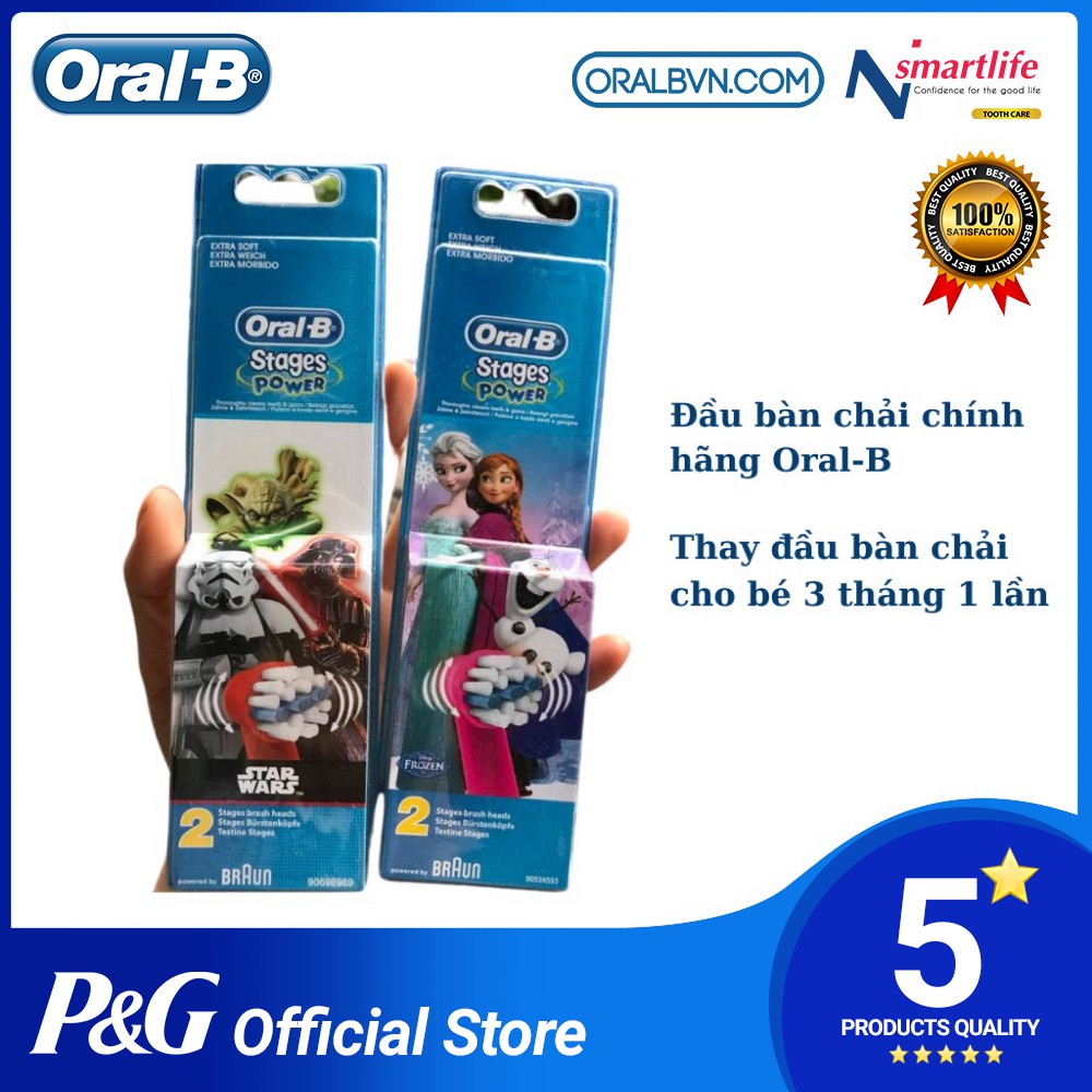 Đầu bàn chải trẻ em Oral B thay thế chính hãng (Disney, Starwar,...) cho trẻ em, bé gái từ 3 tuổi