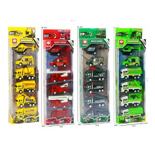 Bộ 6 xe ô tô đồ chơi mô hình xây dựng - quân sự - Bộ đồ chơi sưu tập cho bé
