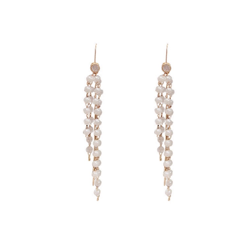 Đôi Bông Tai Dáng Dài Đính Ngọc Trai Thời Trang Cho Nữ