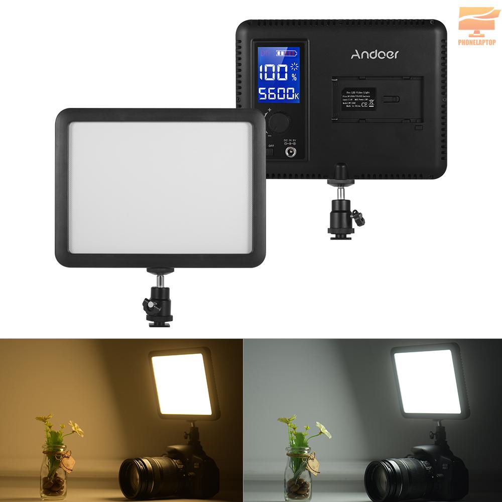 Lapt Andoer WY-160C LED Video Light Panel Photography Fill-in Lamp 3300K-5600K Adjustable Color Temperature Dimmable with LCD Display for Canon Nikon Sony DSLR Camera Camcorder