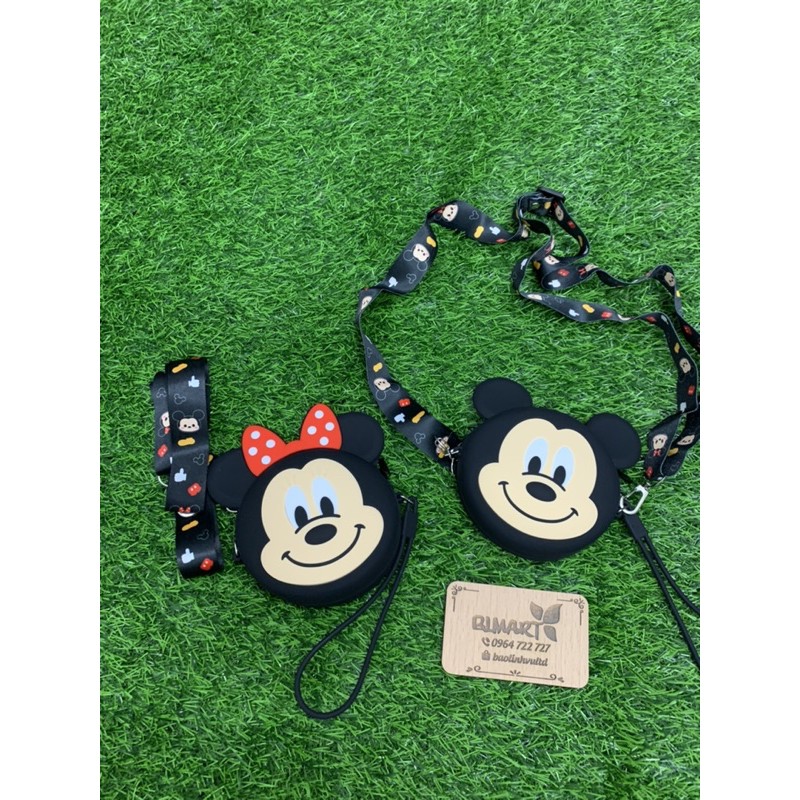 Túi Đeo Chéo Mickey Minnie Silicon Cho Mẹ Và Bé