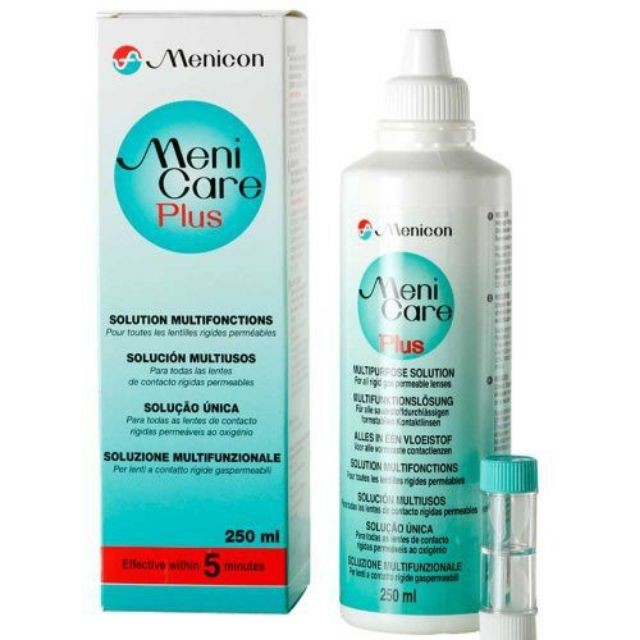 Nước ngâm lens kính áp tròng Cứng Menicare plus [Pháp] - 250ml