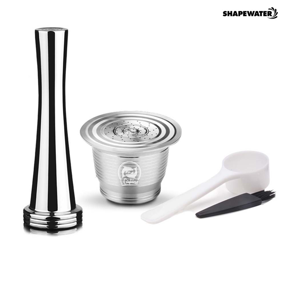SHAPE™  Steel Refillable Coffee Capsule Filter Tamper Nespresso