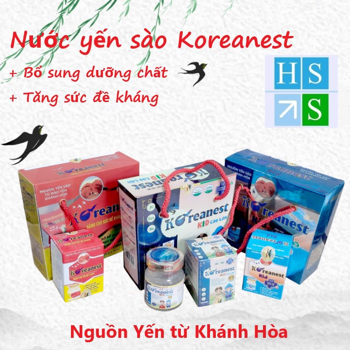 Nước yến sào Koreanest (Xách 06 lọ 70ml) - Lựa chọn ( KID , DINH DƯỠNG , KID CAO LỚN)